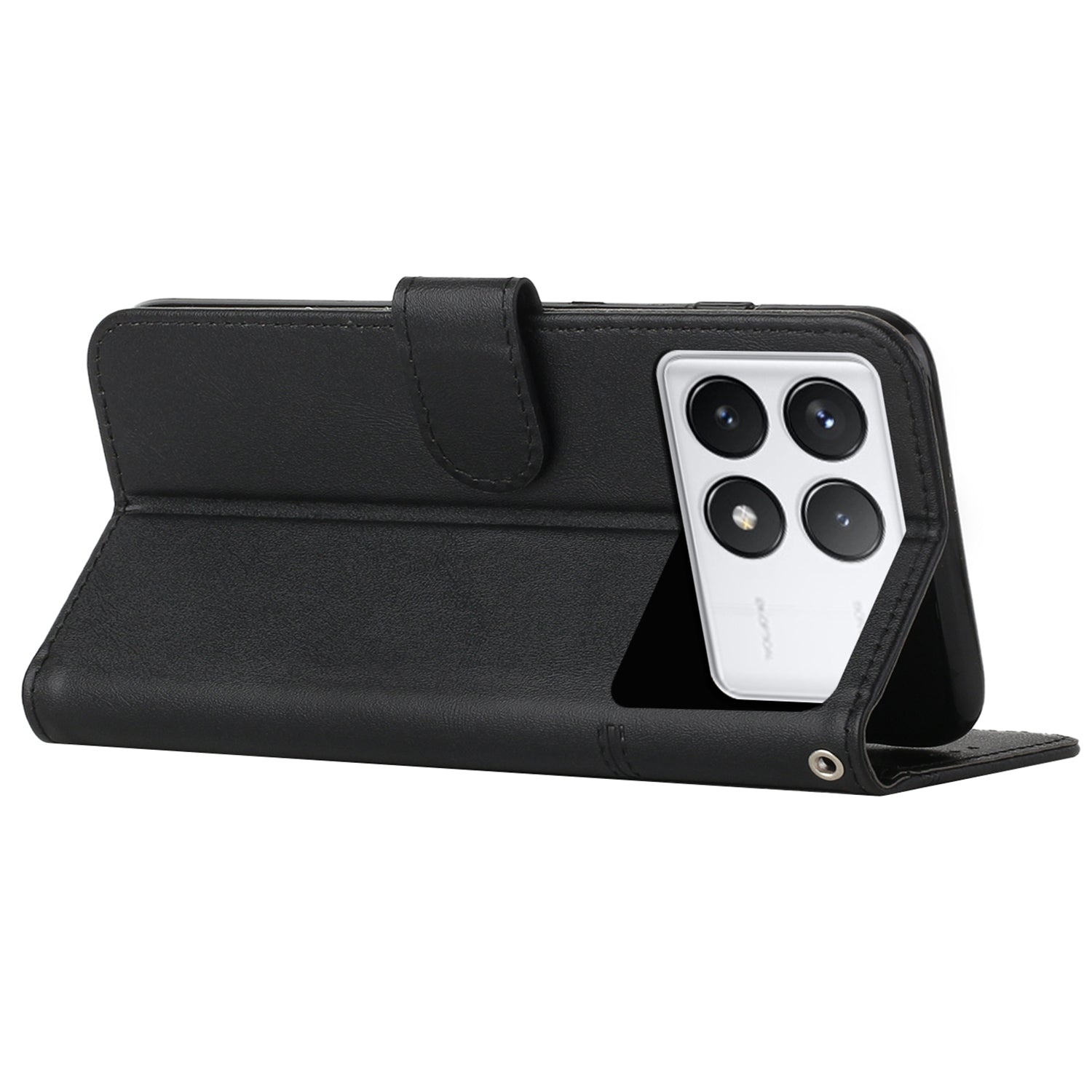 For Xiaomi Redmi K70E 5G / Poco X6 Pro 5G Wallet Case Leather Phone Cover Folding Stand - Black For Xiaomi Redmi K70E 5G / Poco X6 Pro 5G Wallet Case Leather Phone Cover Folding Stand - Black